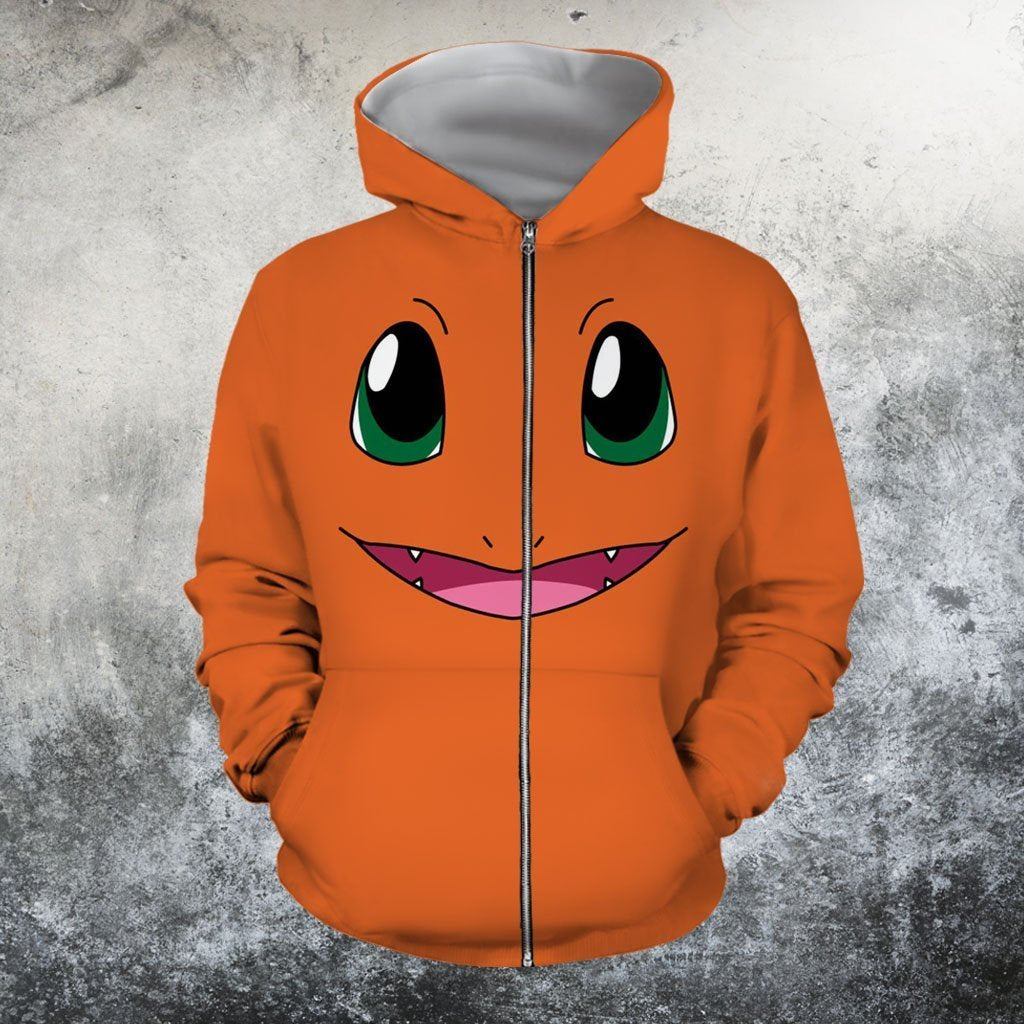 Charmander Hoodie-Apparel-GP Art-Zipped Hoodie-S-Vibe Cosy™