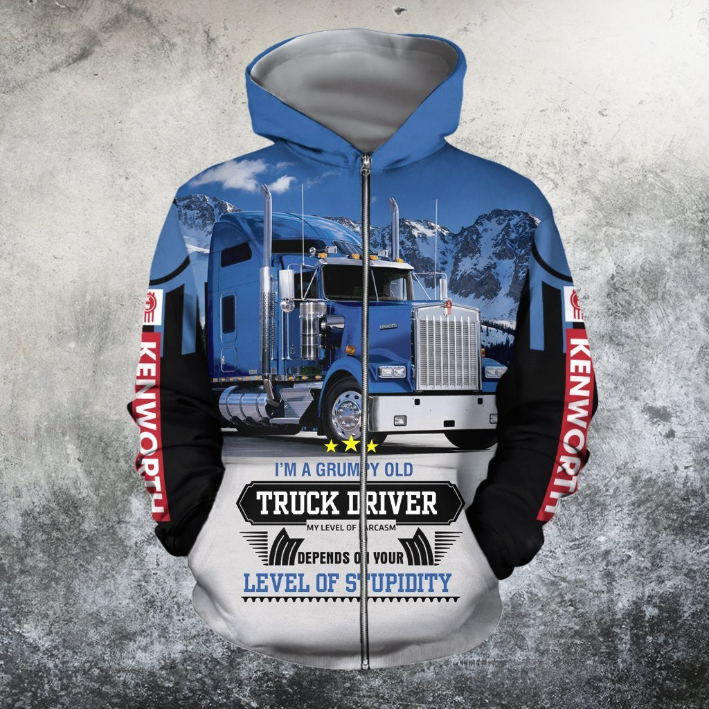 3D All Over Printed Truck Driver Hoodie-Apparel-HP Arts-Zipped Hoodie-S-Vibe Cosy™