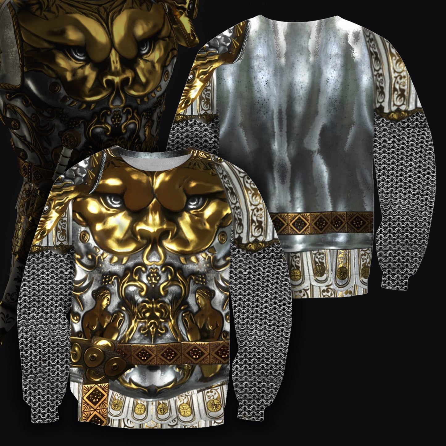 3D All Over Printed King Armor Tops-Apparel-HP Arts-Sweat Shirt-S-Vibe Cosy™