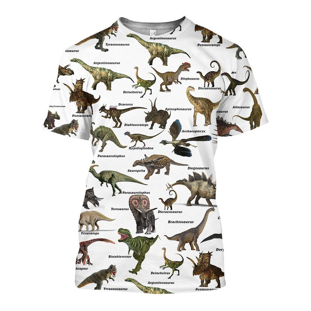 3D All Over Printed Cretaceous Dinosaurs Shirts and Shorts-3D All Over Printed Clothes-HP Arts-T-shirt-XS-Vibe Cosy™