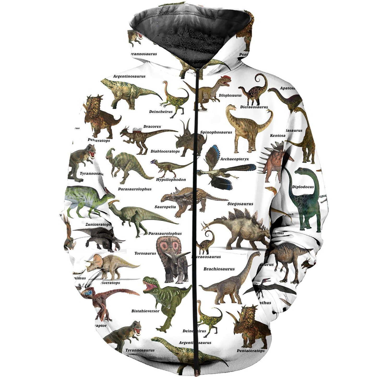 3D All Over Printed Cretaceous Dinosaurs Shirts and Shorts-3D All Over Printed Clothes-HP Arts-Zipped Hoodie-XS-Vibe Cosy™