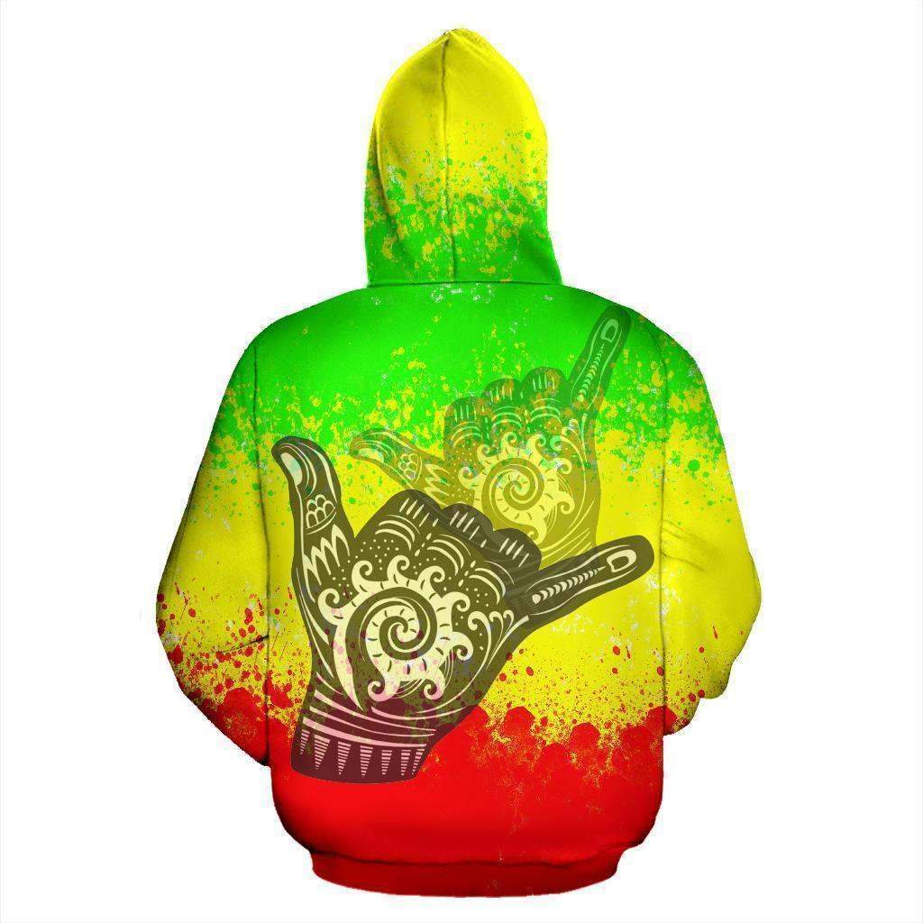 Hawaii All Over Hoodie - Polynesian Shaka Hawaii Map Reggae - HC05-Apparel-Huyencass-Hoodie-S-Vibe Cosy™