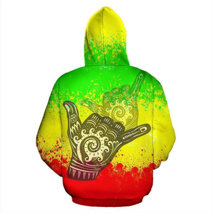 Hawaii All Over Hoodie - Polynesian Shaka Hawaii Map Reggae - HC05-Apparel-Huyencass-Hoodie-S-Vibe Cosy™