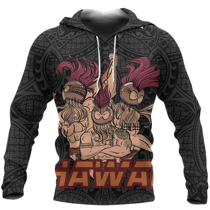 Hawaiian Warrior Guardian Hoodie - AH - J1-Apparel-Phaethon-Hoodie-S-Vibe Cosy™
