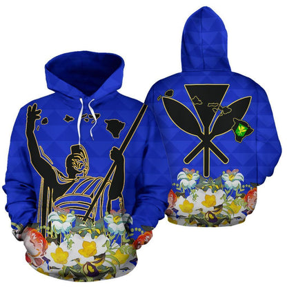 Hawaiian King Blue Polynesian Hoodie - AH J4-Apparel-Phaethon-Hoodie-S-Vibe Cosy™