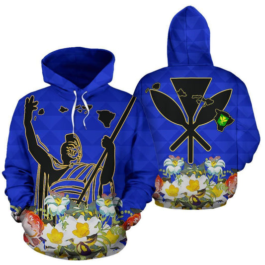 Hawaiian King Blue Polynesian Hoodie - AH J4-Apparel-Phaethon-Hoodie-S-Vibe Cosy™