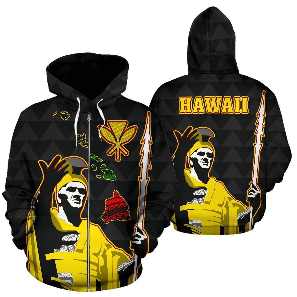 Hawaiian King Guardian Hoodie - AH - J1-Apparel-Phaethon-Zipped Hoodie-S-Vibe Cosy™