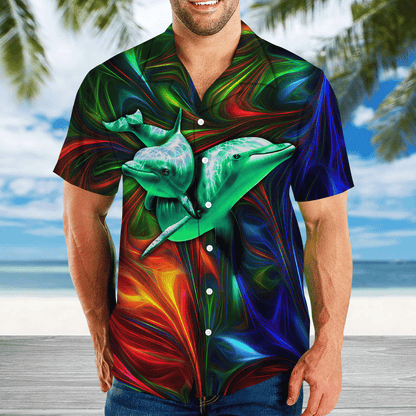 Colorful Dolphin Unisex Hawaii Shirts Pi13102001