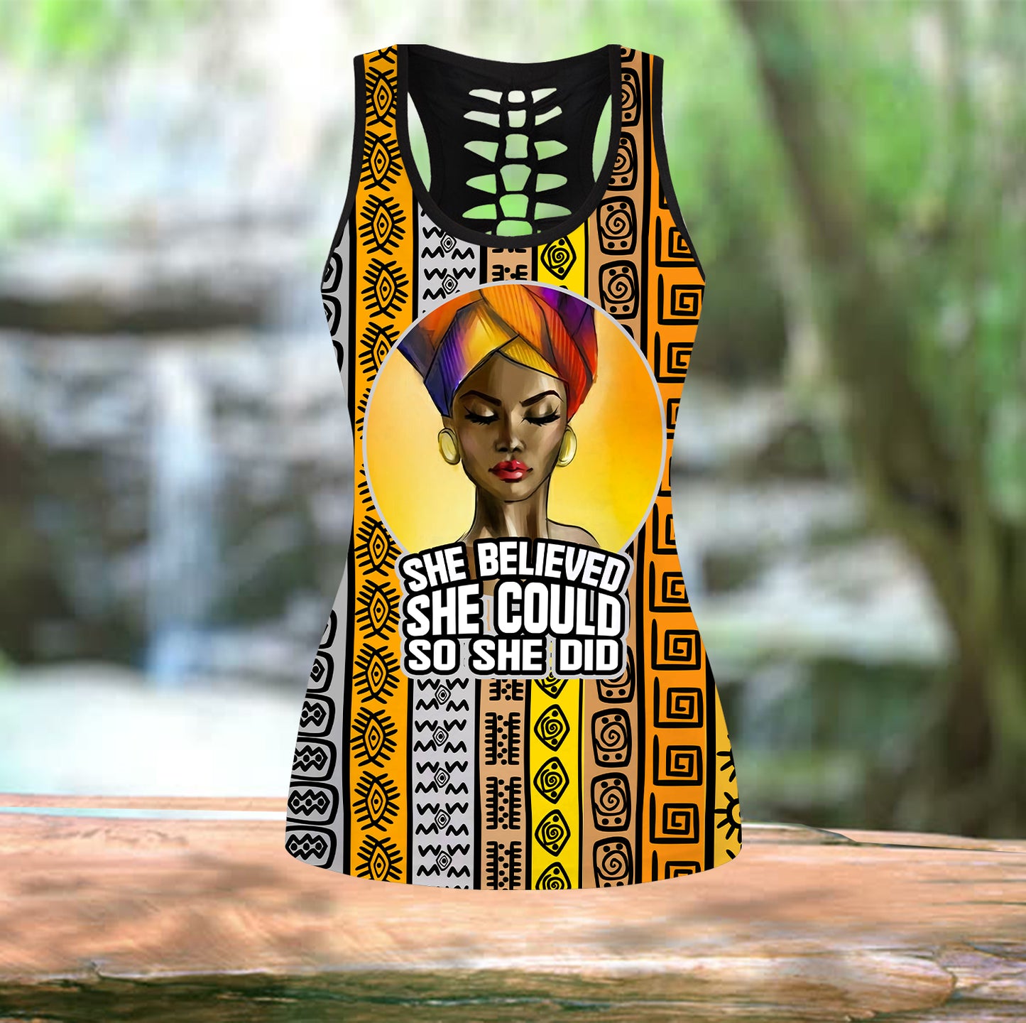 African culture leggings + hollow tank combo HAC090608-Apparel-HG-No legging-S-Vibe Cosy™