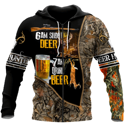 Premium Hunt Deer and Drink Beer Unisex Shirt Pi24092002