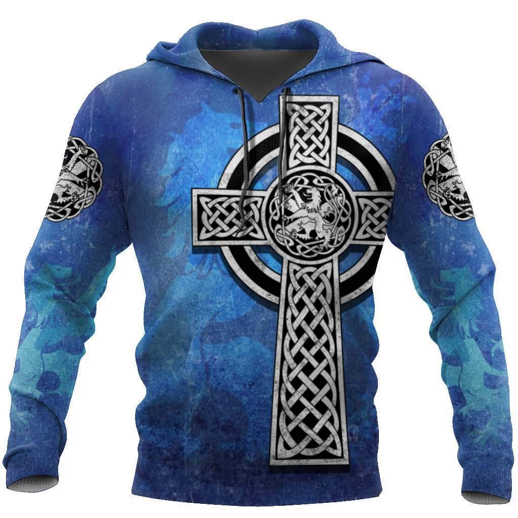 Celtic Cross Lion MP739-Apparel-MP-Hoodie-S-Vibe Cosy™