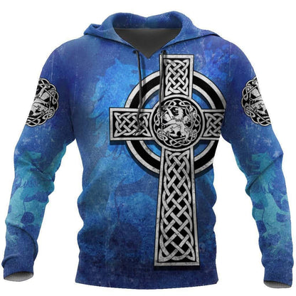 Celtic Cross Lion MP739-Apparel-MP-Hoodie-S-Vibe Cosy™
