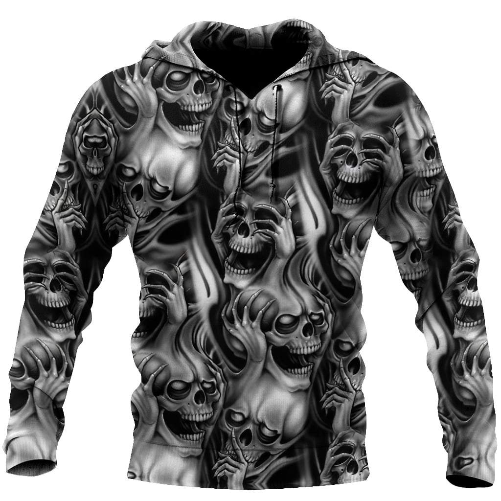 Three Wise Skull 3D All Over Printed Combo Hoodie + Sweatpant