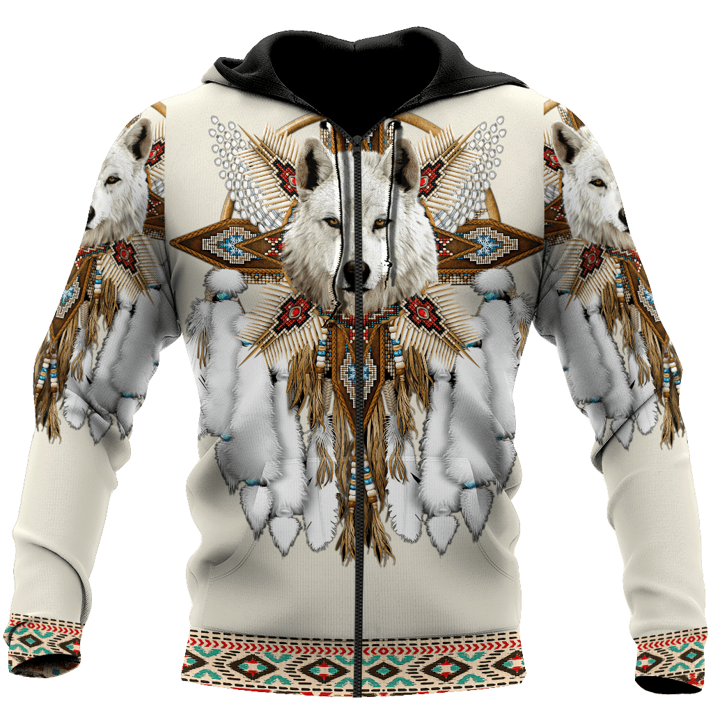 Native Spirit Wolf 3D All Over Printed Unisex Hoodie ML