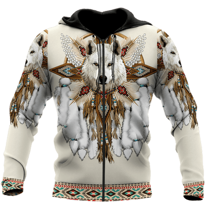 Native Spirit Wolf 3D All Over Printed Unisex Hoodie ML