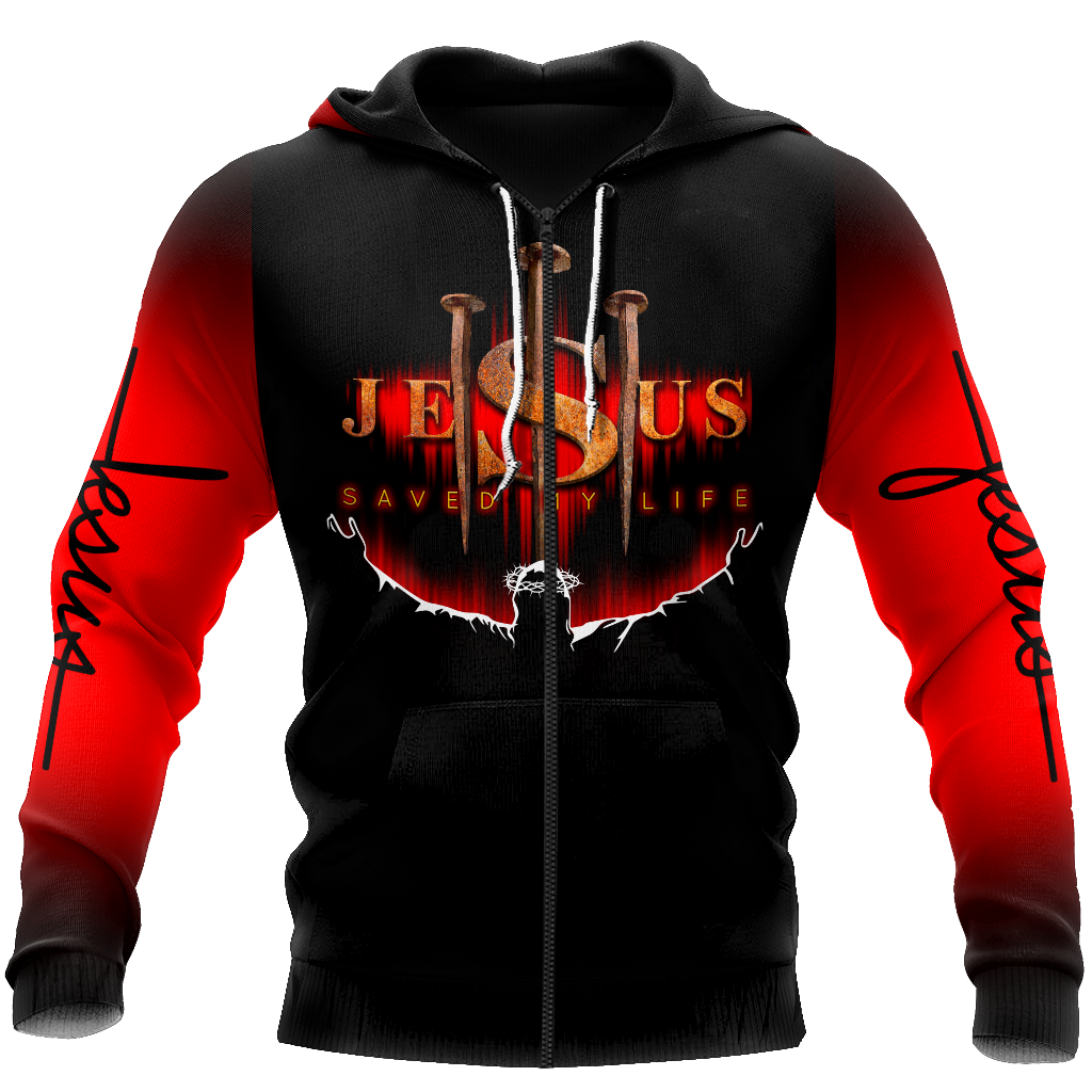 Jesus Save My Life 3D All Over Printed Shirts For Men and Women Pi12062002-Apparel-TA-Zipped Hoodie-S-Vibe Cosy™