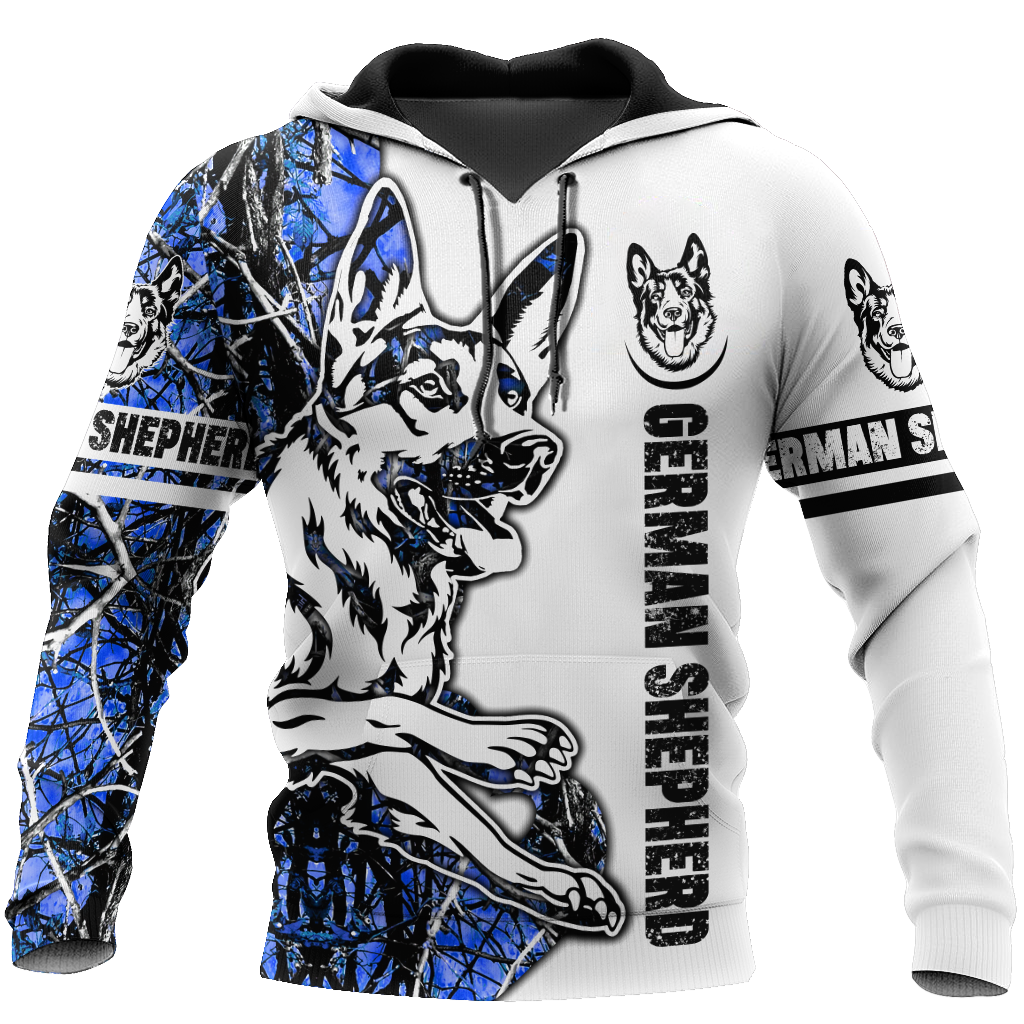 German shepherd blue tattoo 3d hoodie shirt for men and women HAC190801