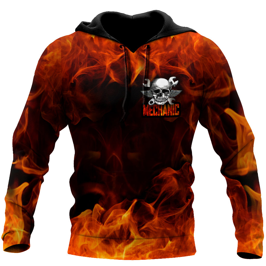Mechanic Skull 3D All Over Printed Hoodie For Men and Women NTN09142001
