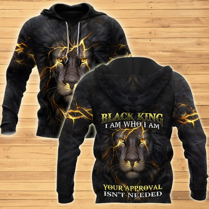 Black King-I Am Who I Am Christian Cross 3D All Over Printed Shirts For Men and Women Pi11062002-Apparel-TA-Hoodie-S-Vibe Cosy™
