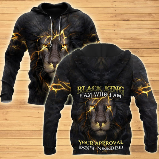 Black King-I Am Who I Am Christian Cross 3D All Over Printed Shirts For Men and Women Pi11062002-Apparel-TA-Hoodie-S-Vibe Cosy™