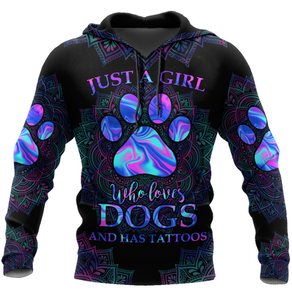 Girl loves dogs 3d hoodie shirt for men and women HAC100906