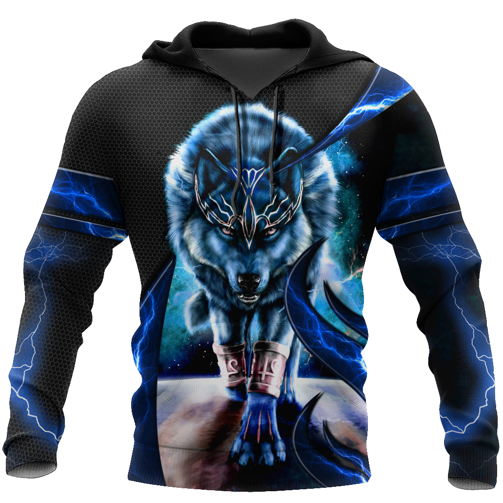 Blue Thunder Wolf 3D All Over Printed Shirts For Men and Women HAC080101