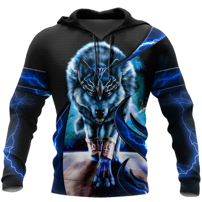 Blue Thunder Wolf 3D All Over Printed Shirts For Men and Women HAC080101