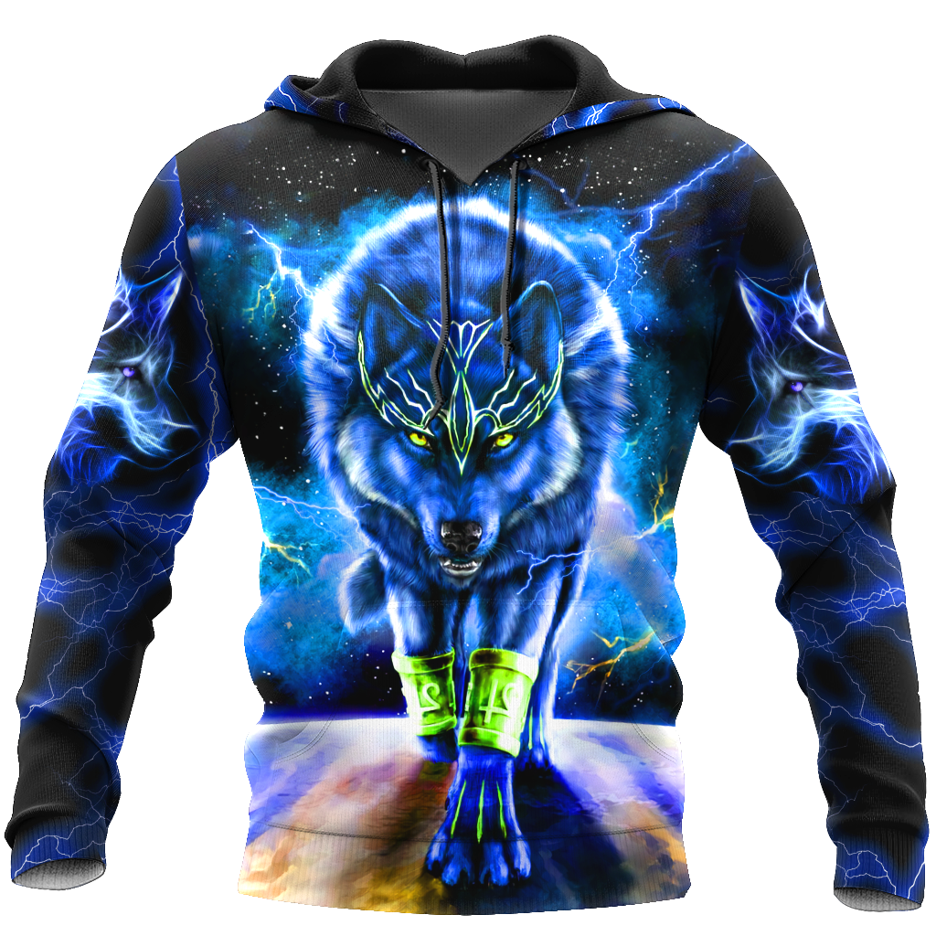 Blue Thunder Wolf 3D All Over Printed Shirts For Men and Women TT030801