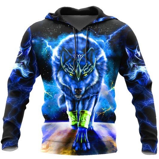 Blue Thunder Wolf 3D All Over Printed Shirts For Men and Women TT030801