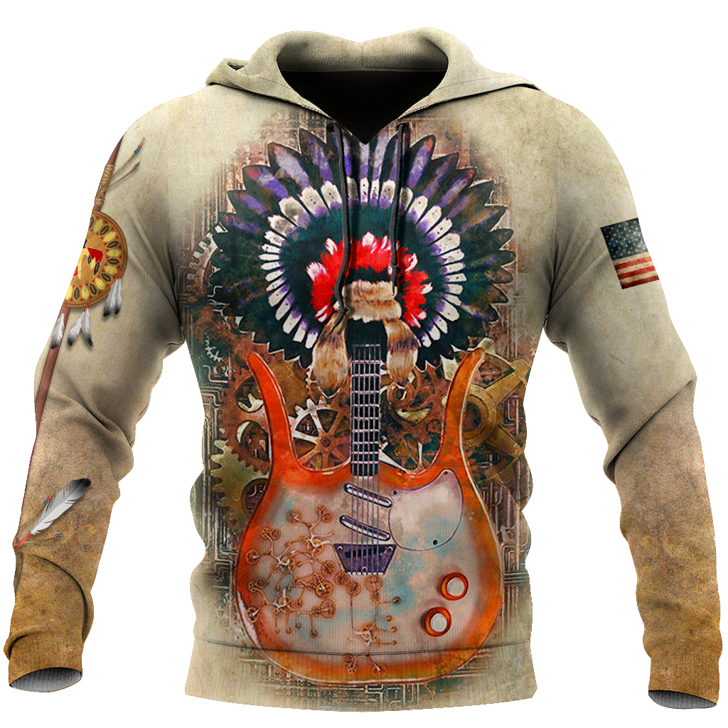 Guitar Native American Over Printed Shirts For Men and Women Pi08082006