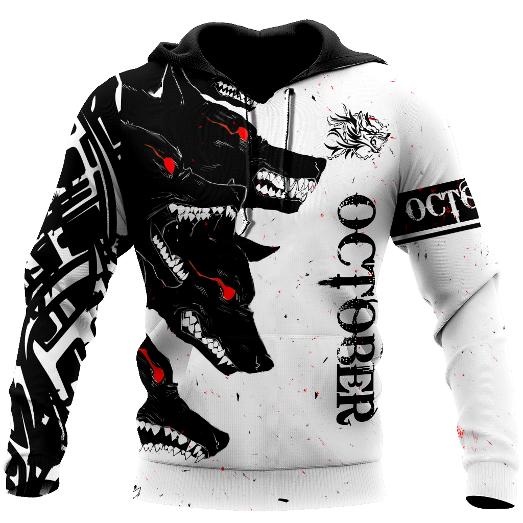 The Dark Wolf October 3D All Over Printed Unisex Deluxe Hoodie ML