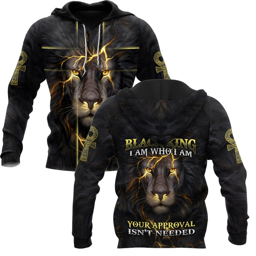 Black King-I Am Who I Am Ankh Symbol 3D All Over Printed Shirts For Men and Women Pi11062003S1-Apparel-TA-Hoodie-S-Vibe Cosy™