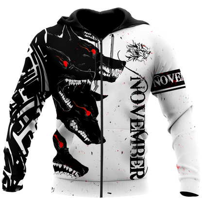 The Dark Wolf November 3D All Over Printed Unisex Deluxe Hoodie ML