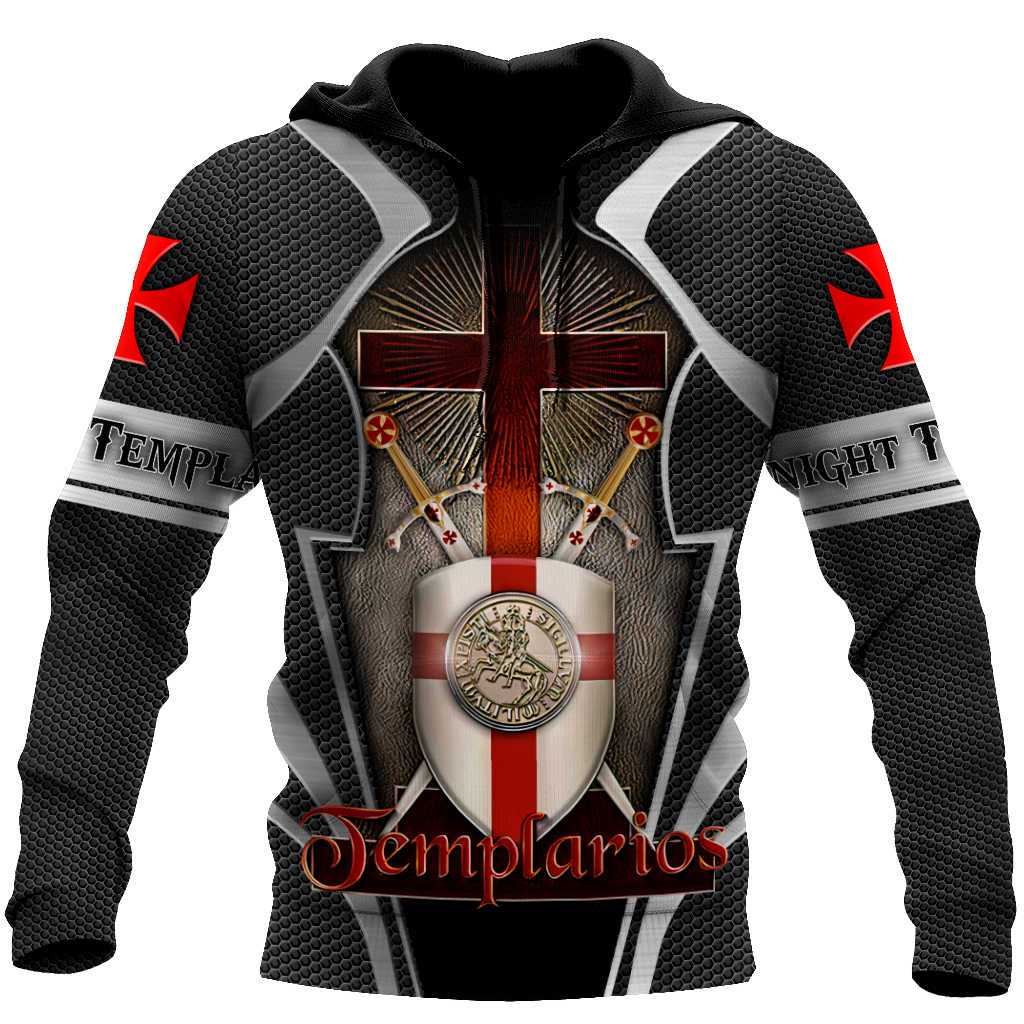 Premium Red Cross Shield Swords Knight Templar All Over Printed Shirts For Men And Women MEI