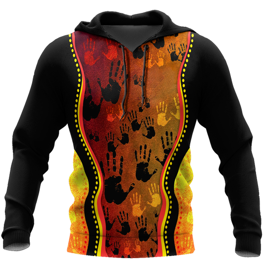Aboriginal Rock Painting Hand Art Golden Style Shirt for Men and Women