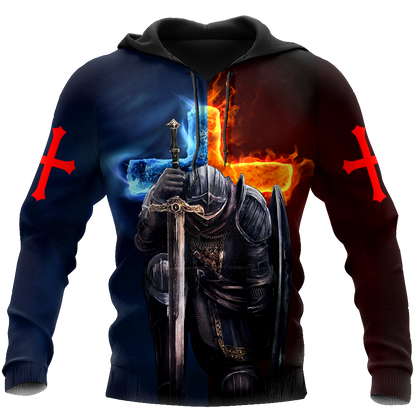 Knight Templars A Child Of God A Man Of Faith A Warrior Of Christ 3D All Over Printed Shirts For Men and Women Pi05092004S