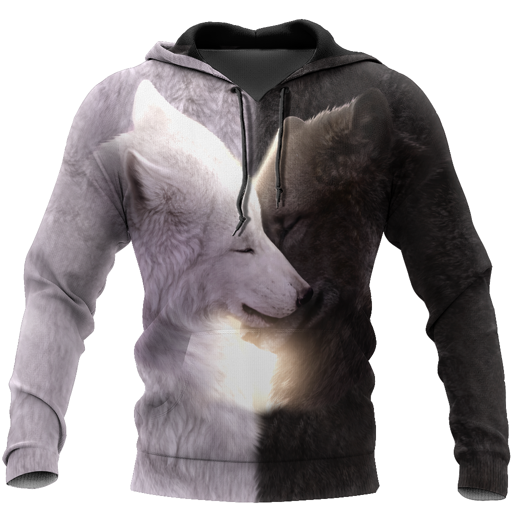 Wolf black and white hoodie shirt for men and women HAC040904