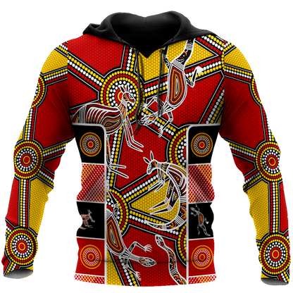 Aboriginal Kangaroo Dot Painting Patterns Shirt for Men and Women