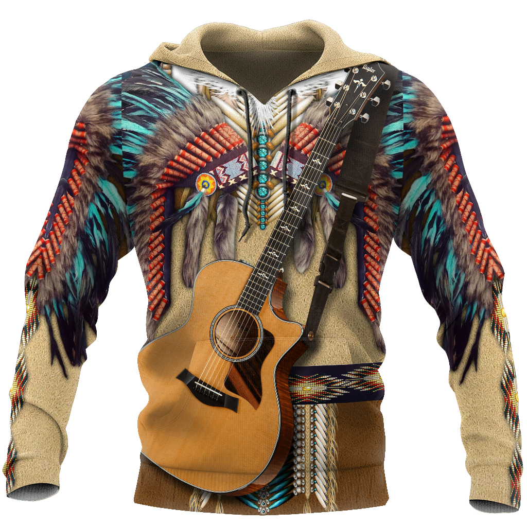 Native American Guitar Over Printed Shirts For Men and Women Pi11082001