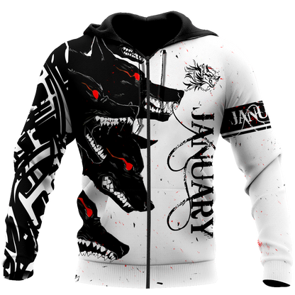 The Dark Wolf January 3D All Over Printed Unisex Deluxe Hoodie ML