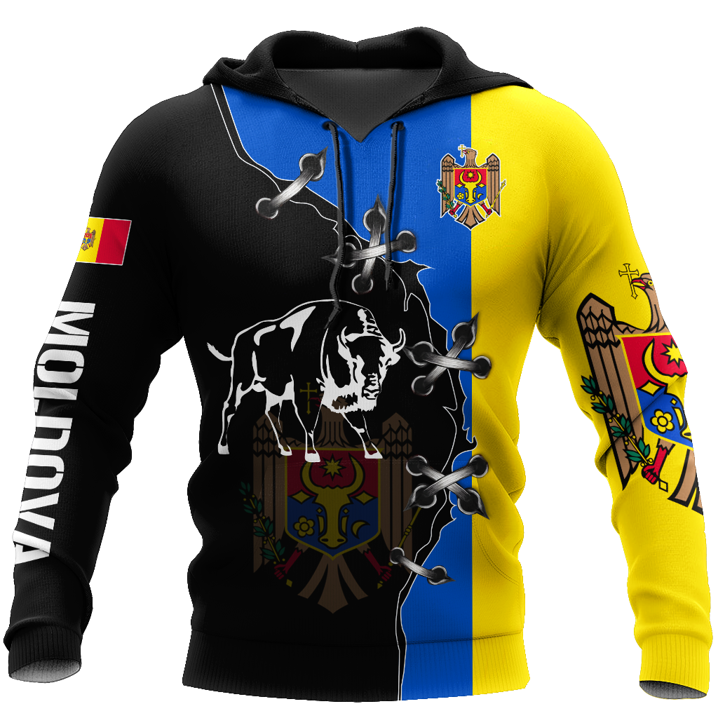 Moldova Aurochs 3D All Over Printed Hoodie Shirt Limited by SUN HAC230603-Apparel-SUN-Hoodie-S-Vibe Cosy™