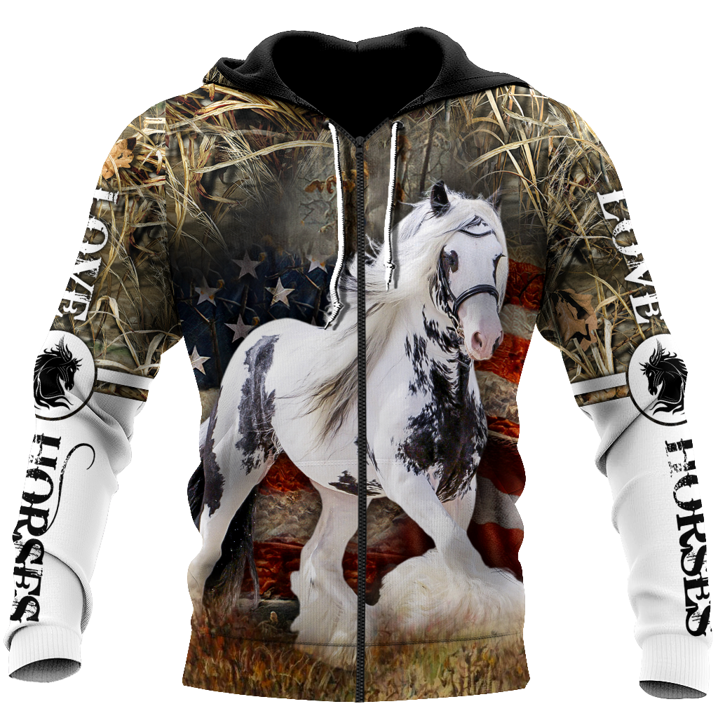 Gypsy Horse 3D All Over Printed Shirts For Men and Women Pi080501S1-Apparel-TA-Zipped Hoodie-S-Vibe Cosy™