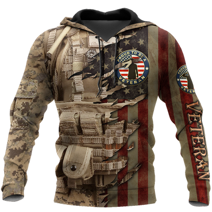 Proud to be United States Marine Veteran 3D All Over Printed Shirts For Men and Women HAC210804