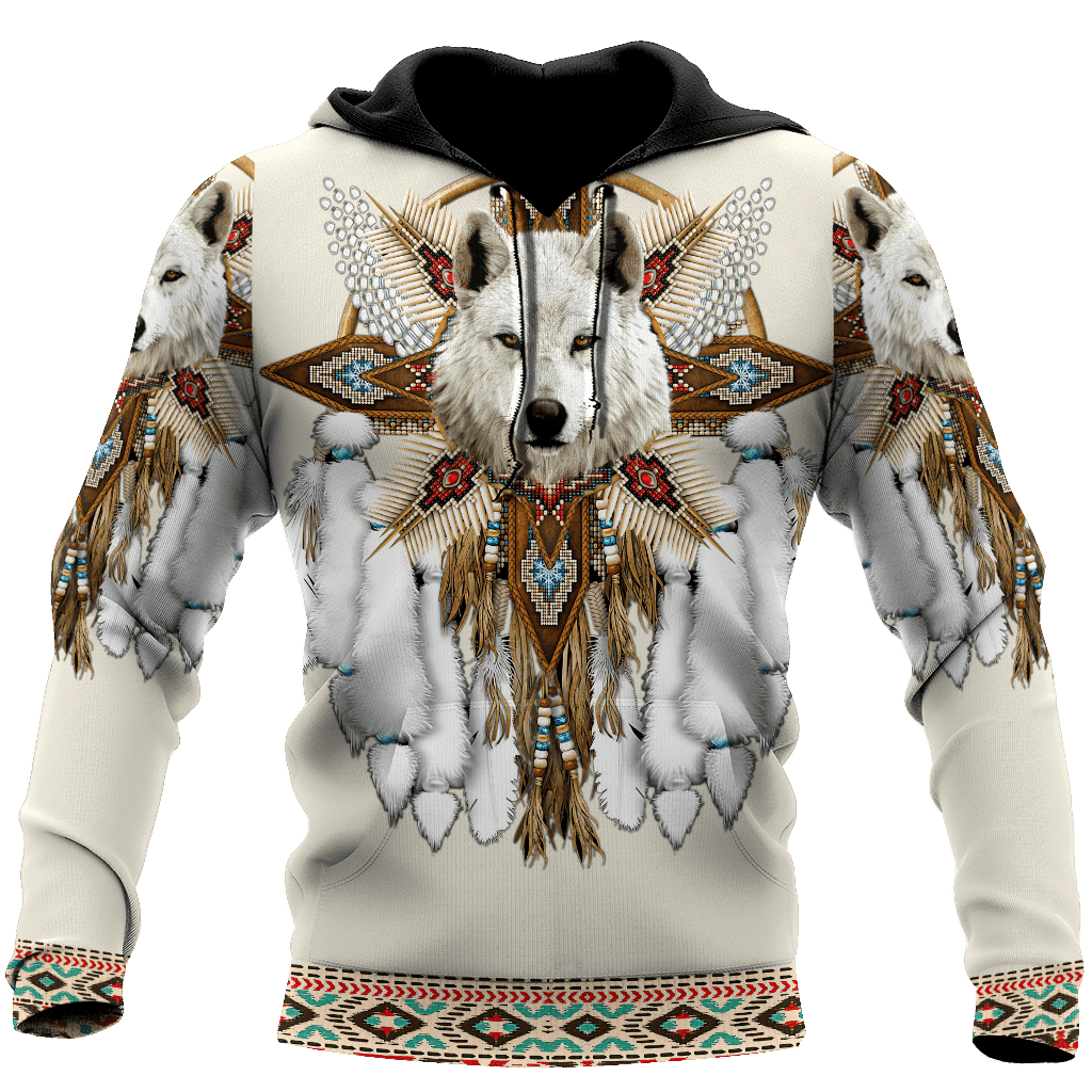 Native Spirit Wolf 3D All Over Printed Unisex Hoodie ML