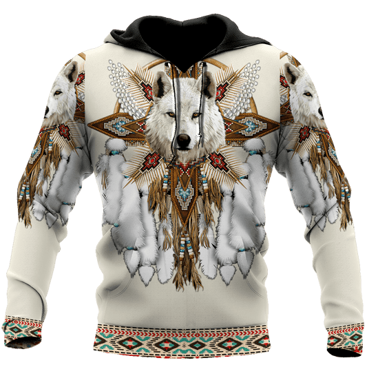 Native Spirit Wolf 3D All Over Printed Unisex Hoodie ML