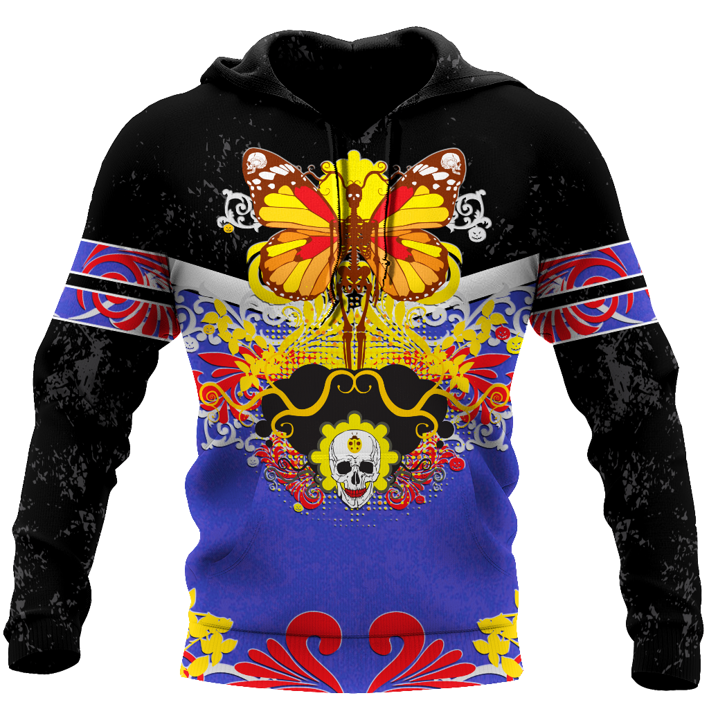Butterfly Love Skull 3D all over printed for man and women QB05192002-Apparel-PL8386-Hoodie-S-Vibe Cosy™