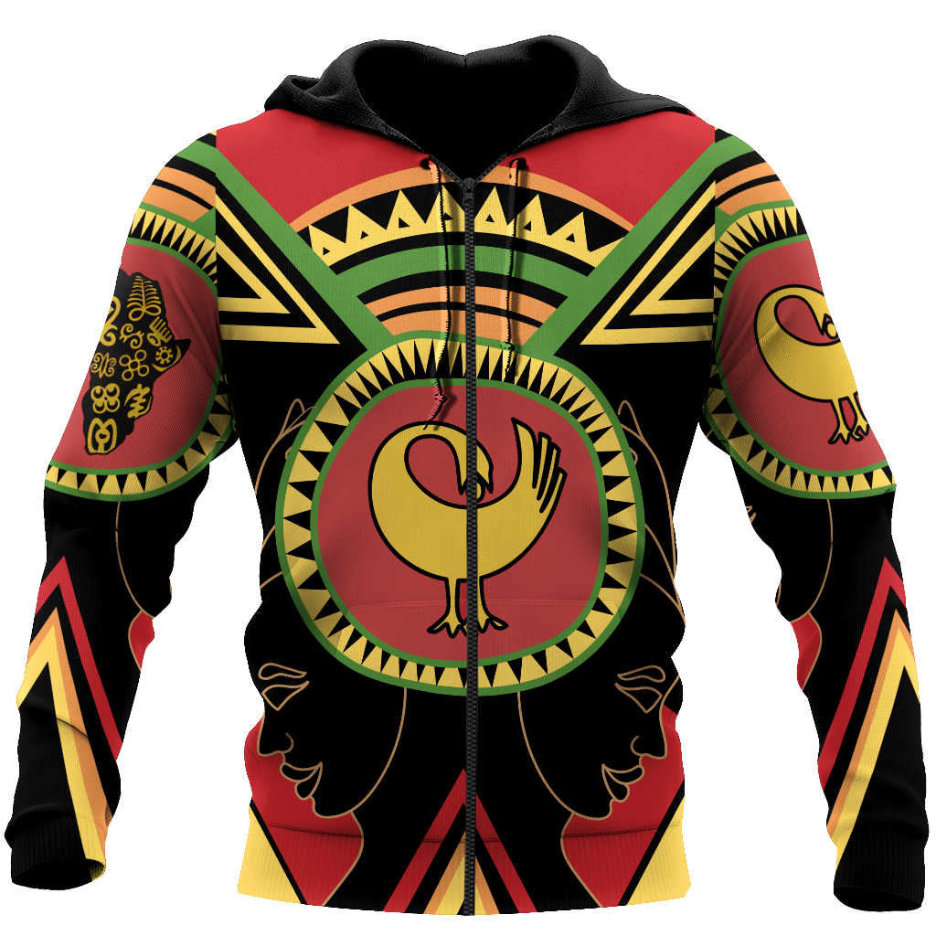African Adinkra Sankofa Hoodie-ML