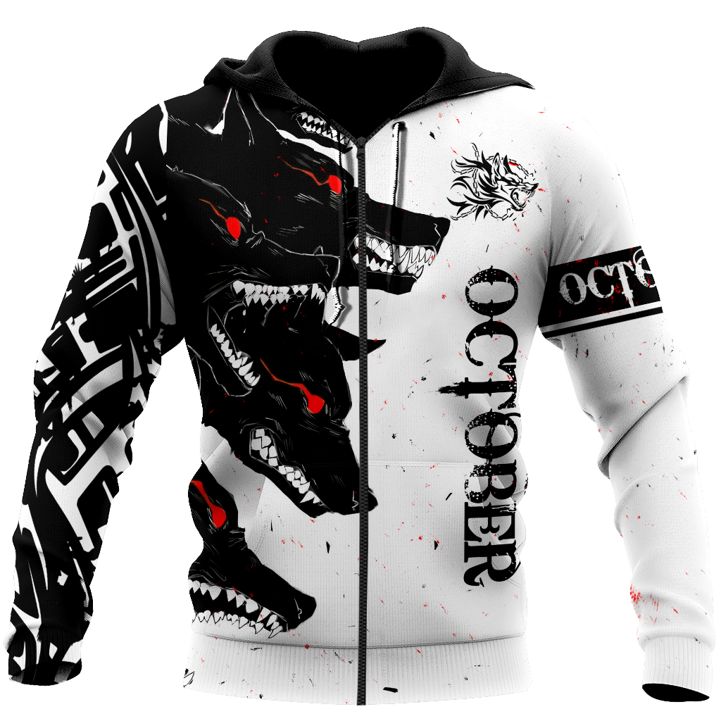 The Dark Wolf October 3D All Over Printed Unisex Deluxe Hoodie ML