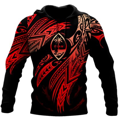 Amazing Guam Polynesian 3D Tattoo Unisex Deluxe Hoodie ML