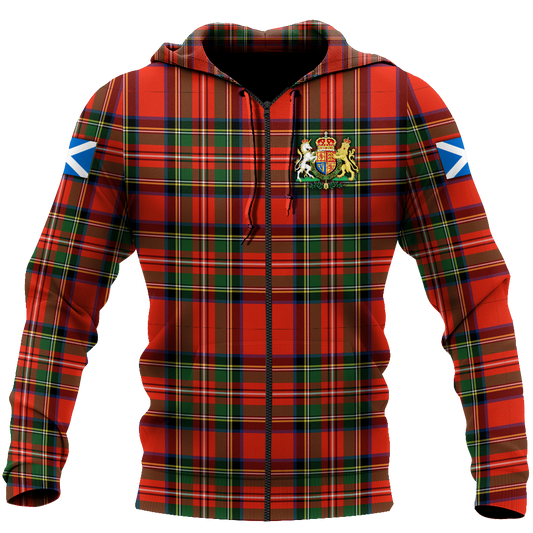 Scotland Tartan 3D All Over Printed Zipped Hoodie For Men and Women MH2007202-Apparel-TT-Zip Hoodie-S-Vibe Cosy™